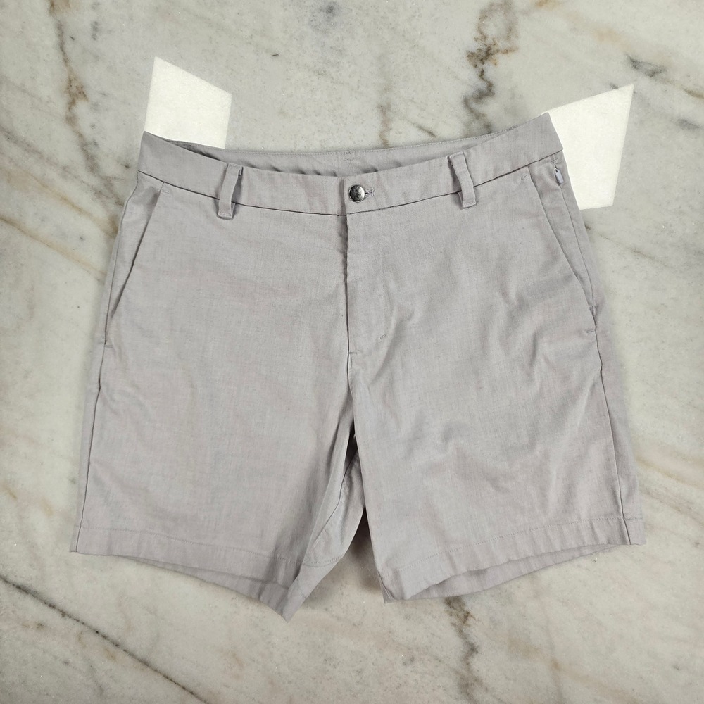 Lululemon Commission Short Mens 34 Grey Chino Golf Casual Performance Athleisure
